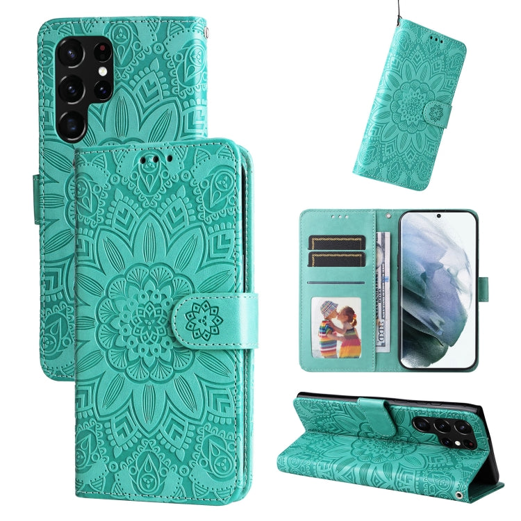 Embossed Sunflower Leather Phone Case, For Samsung Galaxy S22 5G, For Samsung Galaxy S22+ 5G, For Samsung Galaxy S22 Ultra 5G, For Samsung Galaxy S21 5G, For Samsung Galaxy S21+ 5G, For Samsung Galaxy S21 Ultra 5G, For Samsung Galaxy S21 FE 5G         ...