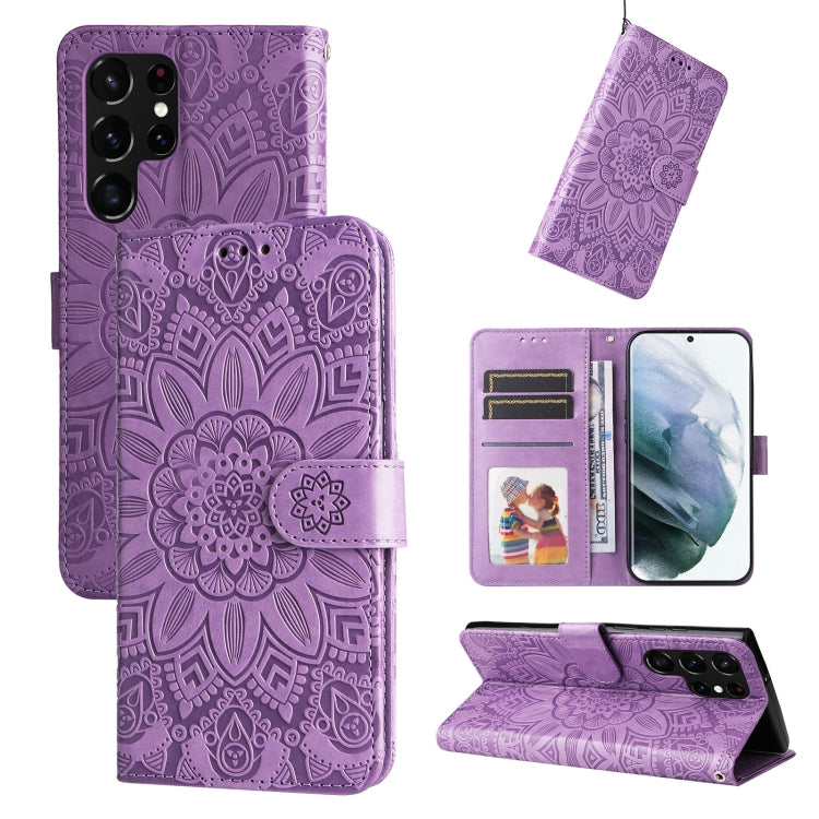 Embossed Sunflower Leather Phone Case, For Samsung Galaxy S22 5G, For Samsung Galaxy S22+ 5G, For Samsung Galaxy S22 Ultra 5G, For Samsung Galaxy S21 5G, For Samsung Galaxy S21+ 5G, For Samsung Galaxy S21 Ultra 5G, For Samsung Galaxy S21 FE 5G         ...