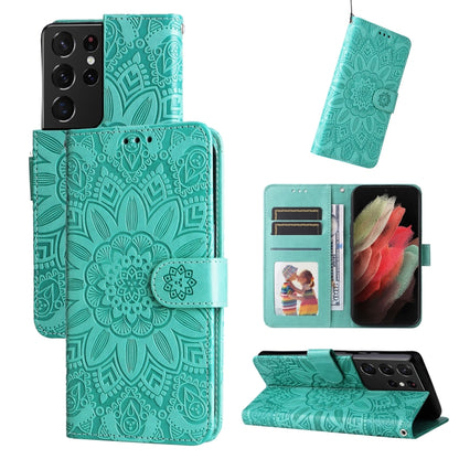 Embossed Sunflower Leather Phone Case, For Samsung Galaxy S22 5G, For Samsung Galaxy S22+ 5G, For Samsung Galaxy S22 Ultra 5G, For Samsung Galaxy S21 5G, For Samsung Galaxy S21+ 5G, For Samsung Galaxy S21 Ultra 5G, For Samsung Galaxy S21 FE 5G         ...