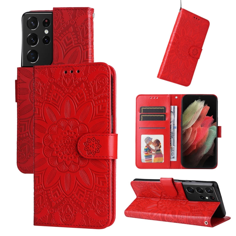 Embossed Sunflower Leather Phone Case, For Samsung Galaxy S22 5G, For Samsung Galaxy S22+ 5G, For Samsung Galaxy S22 Ultra 5G, For Samsung Galaxy S21 5G, For Samsung Galaxy S21+ 5G, For Samsung Galaxy S21 Ultra 5G, For Samsung Galaxy S21 FE 5G         ...