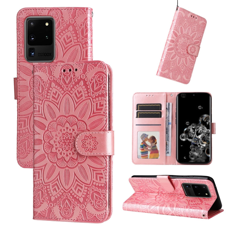 Embossed Sunflower Leather Phone Case, For Samsung Galaxy S20 Ultra, For Samsung Galaxy S20 FE / S20 FE 5G, For Samsung Galaxy S10, For Samsung Galaxy S10+, For Samsung Galaxy S10e, For Samsung Galaxy A03 EU 166mm, For Samsung Galaxy A03 Global 164mm  ...