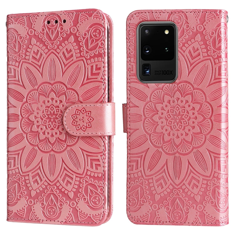 Embossed Sunflower Leather Phone Case, For Samsung Galaxy S20 Ultra, For Samsung Galaxy S20 FE / S20 FE 5G, For Samsung Galaxy S10, For Samsung Galaxy S10+, For Samsung Galaxy S10e, For Samsung Galaxy A03 EU 166mm, For Samsung Galaxy A03 Global 164mm  ...