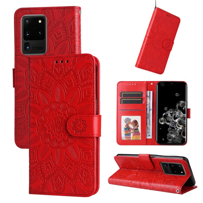 Embossed Sunflower Leather Phone Case, For Samsung Galaxy S20 Ultra, For Samsung Galaxy S20 FE / S20 FE 5G, For Samsung Galaxy S10, For Samsung Galaxy S10+, For Samsung Galaxy S10e, For Samsung Galaxy A03 EU 166mm, For Samsung Galaxy A03 Global 164mm  ...
