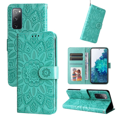 Embossed Sunflower Leather Phone Case, For Samsung Galaxy S20 Ultra, For Samsung Galaxy S20 FE / S20 FE 5G, For Samsung Galaxy S10, For Samsung Galaxy S10+, For Samsung Galaxy S10e, For Samsung Galaxy A03 EU 166mm, For Samsung Galaxy A03 Global 164mm  ...