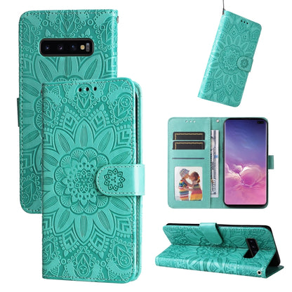 Embossed Sunflower Leather Phone Case, For Samsung Galaxy S20 Ultra, For Samsung Galaxy S20 FE / S20 FE 5G, For Samsung Galaxy S10, For Samsung Galaxy S10+, For Samsung Galaxy S10e, For Samsung Galaxy A03 EU 166mm, For Samsung Galaxy A03 Global 164mm  ...