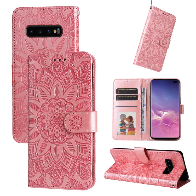 Embossed Sunflower Leather Phone Case, For Samsung Galaxy S20 Ultra, For Samsung Galaxy S20 FE / S20 FE 5G, For Samsung Galaxy S10, For Samsung Galaxy S10+, For Samsung Galaxy S10e, For Samsung Galaxy A03 EU 166mm, For Samsung Galaxy A03 Global 164mm  ...