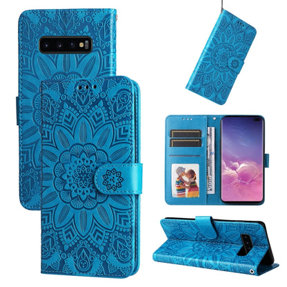 Embossed Sunflower Leather Phone Case, For Samsung Galaxy S20 Ultra, For Samsung Galaxy S20 FE / S20 FE 5G, For Samsung Galaxy S10, For Samsung Galaxy S10+, For Samsung Galaxy S10e, For Samsung Galaxy A03 EU 166mm, For Samsung Galaxy A03 Global 164mm  ...