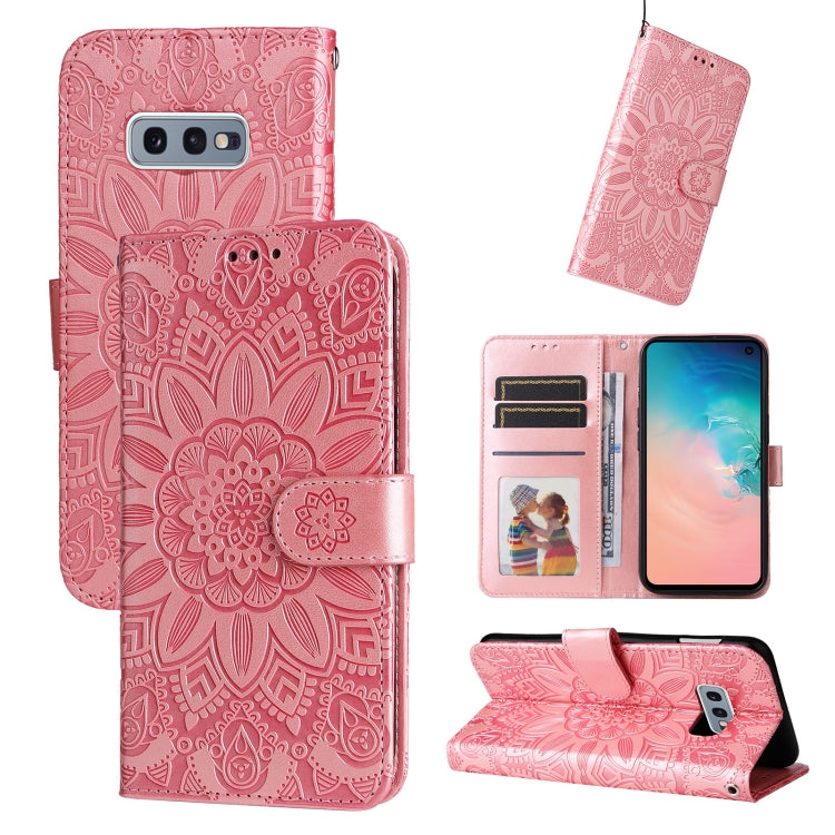 Embossed Sunflower Leather Phone Case, For Samsung Galaxy S20 Ultra, For Samsung Galaxy S20 FE / S20 FE 5G, For Samsung Galaxy S10, For Samsung Galaxy S10+, For Samsung Galaxy S10e, For Samsung Galaxy A03 EU 166mm, For Samsung Galaxy A03 Global 164mm  ...