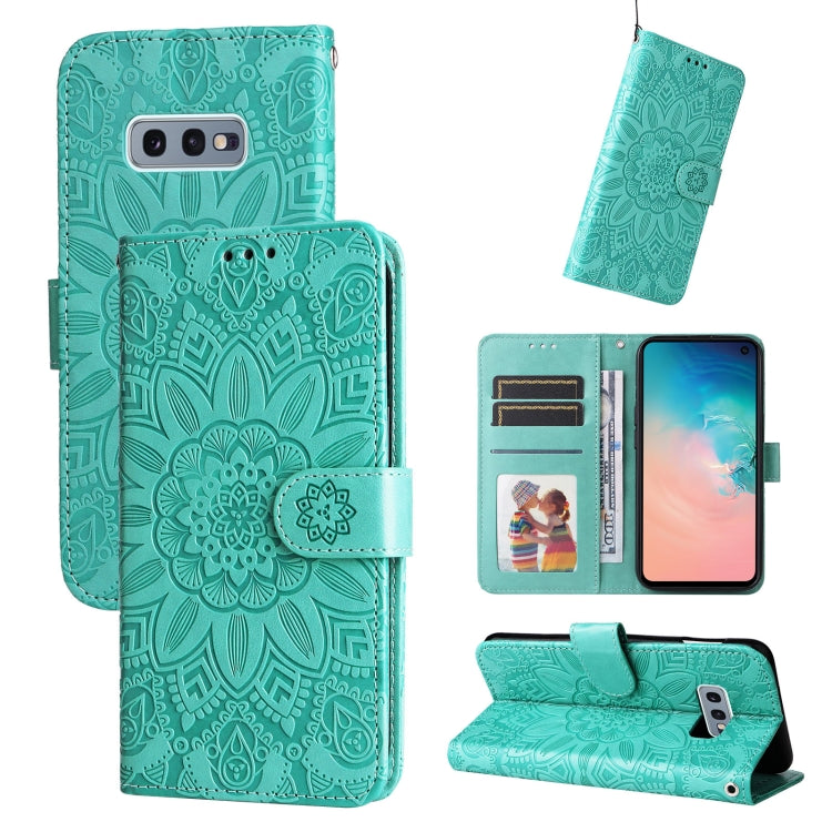 Embossed Sunflower Leather Phone Case, For Samsung Galaxy S20 Ultra, For Samsung Galaxy S20 FE / S20 FE 5G, For Samsung Galaxy S10, For Samsung Galaxy S10+, For Samsung Galaxy S10e, For Samsung Galaxy A03 EU 166mm, For Samsung Galaxy A03 Global 164mm  ...