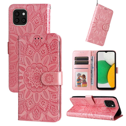 Embossed Sunflower Leather Phone Case, For Samsung Galaxy S20 Ultra, For Samsung Galaxy S20 FE / S20 FE 5G, For Samsung Galaxy S10, For Samsung Galaxy S10+, For Samsung Galaxy S10e, For Samsung Galaxy A03 EU 166mm, For Samsung Galaxy A03 Global 164mm  ...