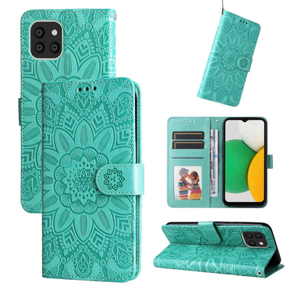 Embossed Sunflower Leather Phone Case, For Samsung Galaxy S20 Ultra, For Samsung Galaxy S20 FE / S20 FE 5G, For Samsung Galaxy S10, For Samsung Galaxy S10+, For Samsung Galaxy S10e, For Samsung Galaxy A03 EU 166mm, For Samsung Galaxy A03 Global 164mm  ...