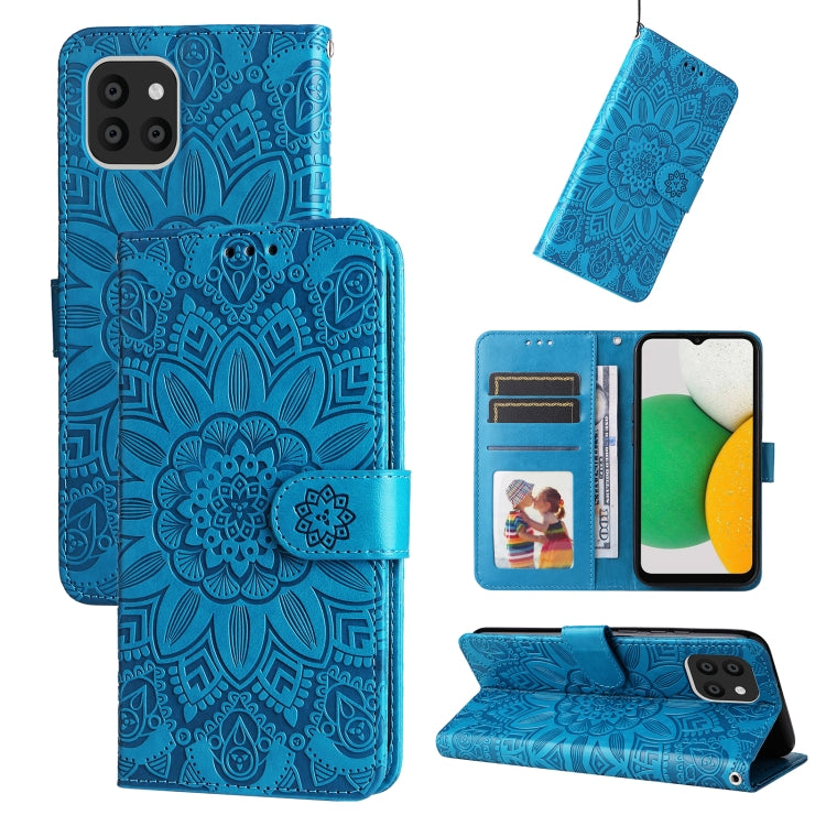 Embossed Sunflower Leather Phone Case, For Samsung Galaxy S20 Ultra, For Samsung Galaxy S20 FE / S20 FE 5G, For Samsung Galaxy S10, For Samsung Galaxy S10+, For Samsung Galaxy S10e, For Samsung Galaxy A03 EU 166mm, For Samsung Galaxy A03 Global 164mm  ...
