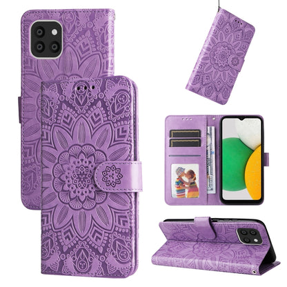 Embossed Sunflower Leather Phone Case, For Samsung Galaxy S20 Ultra, For Samsung Galaxy S20 FE / S20 FE 5G, For Samsung Galaxy S10, For Samsung Galaxy S10+, For Samsung Galaxy S10e, For Samsung Galaxy A03 EU 166mm, For Samsung Galaxy A03 Global 164mm  ...