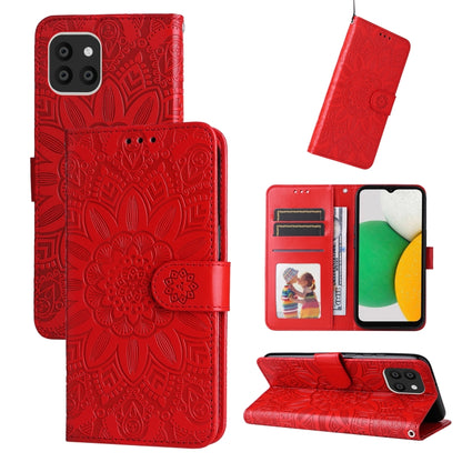 Embossed Sunflower Leather Phone Case, For Samsung Galaxy S20 Ultra, For Samsung Galaxy S20 FE / S20 FE 5G, For Samsung Galaxy S10, For Samsung Galaxy S10+, For Samsung Galaxy S10e, For Samsung Galaxy A03 EU 166mm, For Samsung Galaxy A03 Global 164mm  ...
