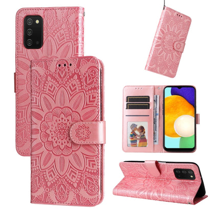 Embossed Sunflower Leather Phone Case, For Samsung Galaxy S20 Ultra, For Samsung Galaxy S20 FE / S20 FE 5G, For Samsung Galaxy S10, For Samsung Galaxy S10+, For Samsung Galaxy S10e, For Samsung Galaxy A03 EU 166mm, For Samsung Galaxy A03 Global 164mm  ...