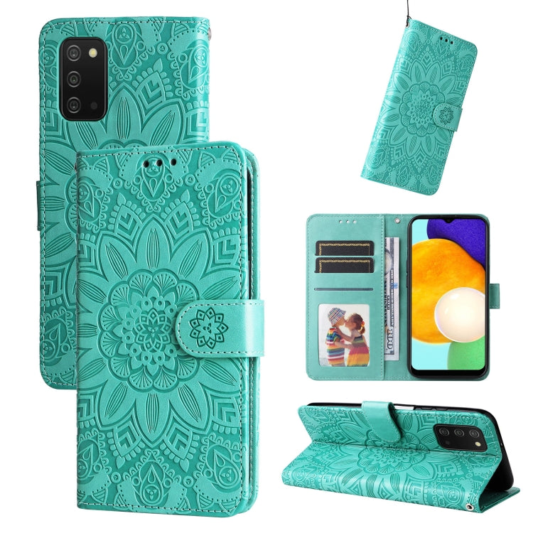 Embossed Sunflower Leather Phone Case, For Samsung Galaxy S20 Ultra, For Samsung Galaxy S20 FE / S20 FE 5G, For Samsung Galaxy S10, For Samsung Galaxy S10+, For Samsung Galaxy S10e, For Samsung Galaxy A03 EU 166mm, For Samsung Galaxy A03 Global 164mm  ...