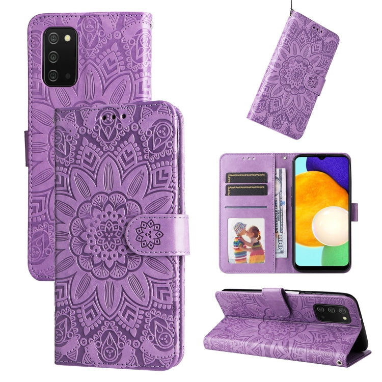 Embossed Sunflower Leather Phone Case, For Samsung Galaxy S20 Ultra, For Samsung Galaxy S20 FE / S20 FE 5G, For Samsung Galaxy S10, For Samsung Galaxy S10+, For Samsung Galaxy S10e, For Samsung Galaxy A03 EU 166mm, For Samsung Galaxy A03 Global 164mm  ...