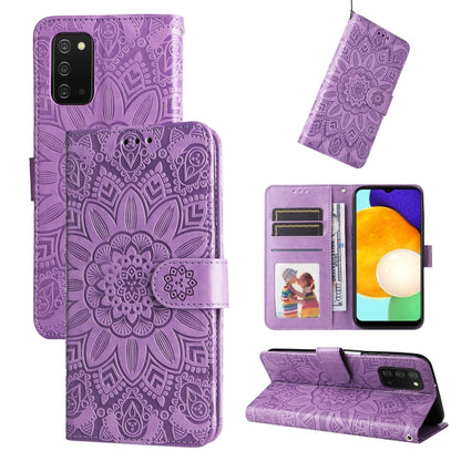Embossed Sunflower Leather Phone Case, For Samsung Galaxy S20 Ultra, For Samsung Galaxy S20 FE / S20 FE 5G, For Samsung Galaxy S10, For Samsung Galaxy S10+, For Samsung Galaxy S10e, For Samsung Galaxy A03 EU 166mm, For Samsung Galaxy A03 Global 164mm  ...