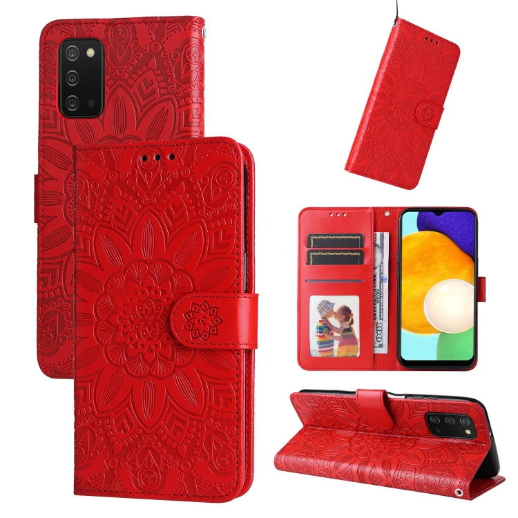 Embossed Sunflower Leather Phone Case, For Samsung Galaxy S20 Ultra, For Samsung Galaxy S20 FE / S20 FE 5G, For Samsung Galaxy S10, For Samsung Galaxy S10+, For Samsung Galaxy S10e, For Samsung Galaxy A03 EU 166mm, For Samsung Galaxy A03 Global 164mm  ...