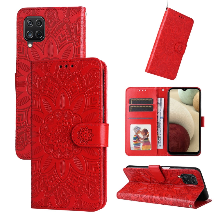 Embossed Sunflower Leather Phone Case, For Samsung Galaxy S20 Ultra, For Samsung Galaxy S20 FE / S20 FE 5G, For Samsung Galaxy S10, For Samsung Galaxy S10+, For Samsung Galaxy S10e, For Samsung Galaxy A03 EU 166mm, For Samsung Galaxy A03 Global 164mm  ...