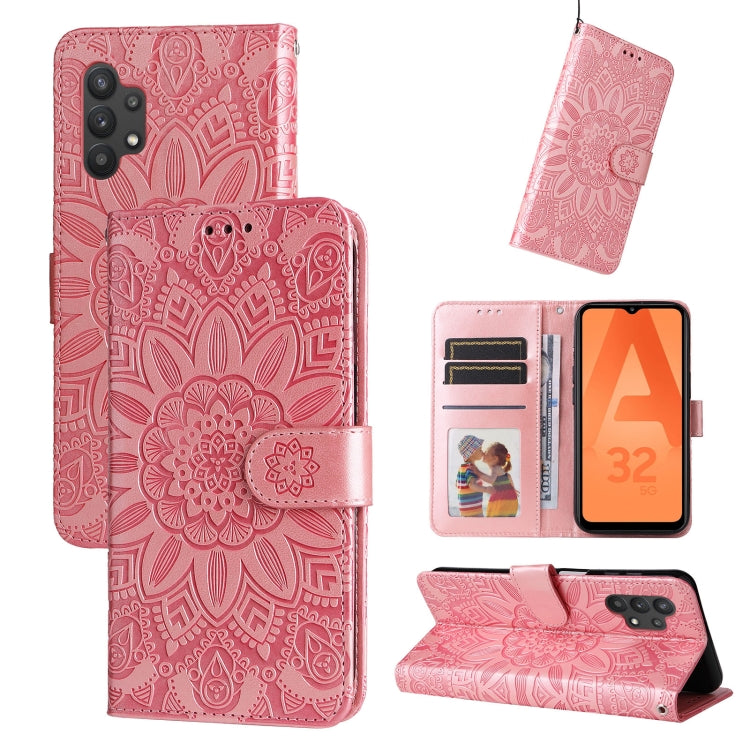Embossed Sunflower Leather Phone Case, For Samsung Galaxy A13 4G, For Samsung Galaxy A13 5G, For Samsung Galaxy A22 4G / M22 / M32 4G Global, For Samsung Galaxy A22 5G, For Samsung Galaxy A23 4G/5G / M23 5G / F23 5G, For Samsung Galaxy A32 4G          ...