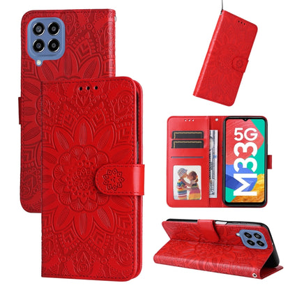 Embossed Sunflower Leather Phone Case, For Samsung Galaxy A53 5G, For Samsung Galaxy A73 5G, For Samsung Galaxy M33 5G Global, For Samsung Galaxy M52 5G, For Samsung Galaxy M53 5G