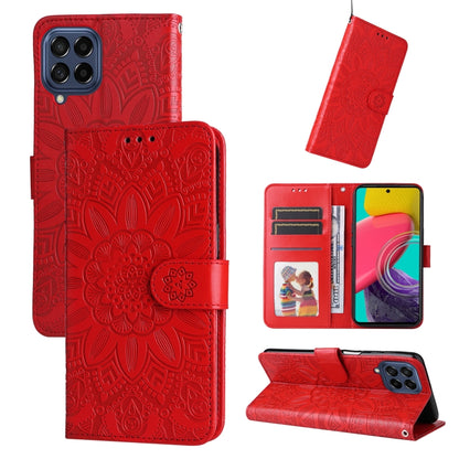 Embossed Sunflower Leather Phone Case, For Samsung Galaxy A53 5G, For Samsung Galaxy A73 5G, For Samsung Galaxy M33 5G Global, For Samsung Galaxy M52 5G, For Samsung Galaxy M53 5G