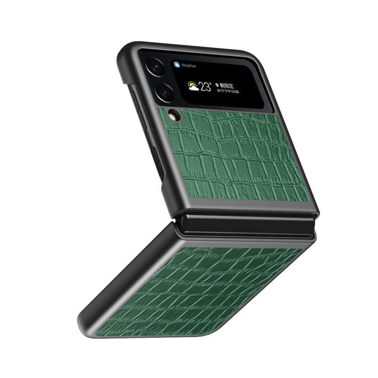 Crocodile Texture Leather Folding Protective Phone Case, For Samsung Galaxy Z Flip4
