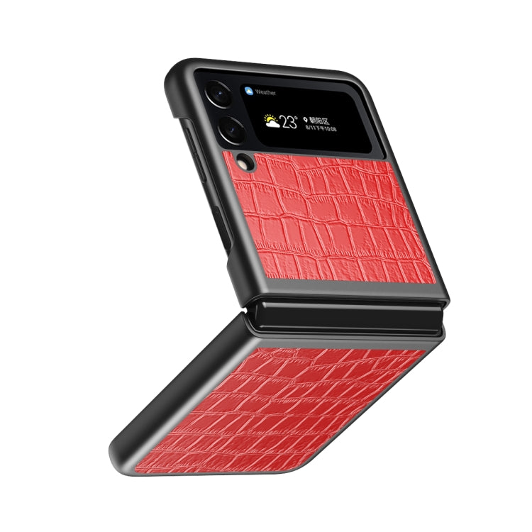 Crocodile Texture Leather Folding Protective Phone Case, For Samsung Galaxy Z Flip4