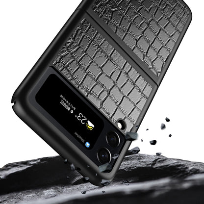Crocodile Texture Leather Folding Protective Phone Case, For Samsung Galaxy Z Flip4