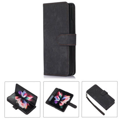Horizontal Flip Leather Phone Case with Pen Slot, For Samsung Galaxy Z Fold4, For Samsung Galaxy Z Fold3 5G