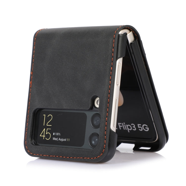 Card Slot Leather Phone Case, For Samsung Galaxy Z Flip4, For Samsung Galaxy Z Flip3 5G, For Samsung Galaxy Z Fold3 5G
