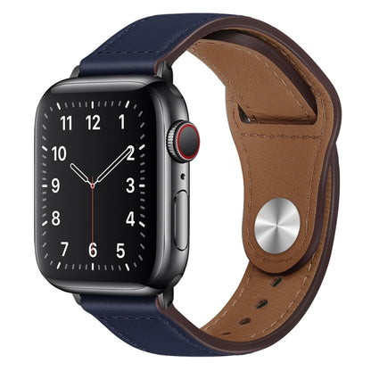 PU Leather Black Buckle Watch Band For Apple Watch Series, 7 45mm / 6&SE&5&4 44mm / 3&2&1 42mm, 7 41mm / 6&SE&5&4 40mm / 3&2&1 38mm