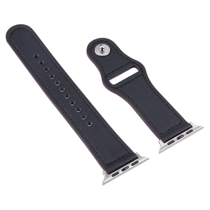 PU Leather Silver Buckle Watch Band For Apple Watch Series, 7 45mm / 6&SE&5&4 44mm / 3&2&1 42mm, 7 41mm / 6&SE&5&4 40mm / 3&2&1 38mm