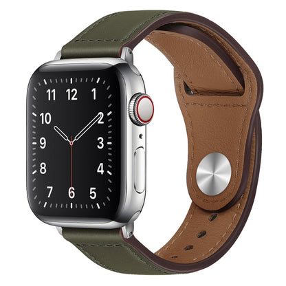 PU Leather Silver Buckle Watch Band For Apple Watch Series, 7 45mm / 6&SE&5&4 44mm / 3&2&1 42mm, 7 41mm / 6&SE&5&4 40mm / 3&2&1 38mm
