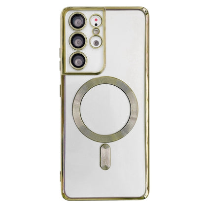 Electroplated Frame MagSafe Magnetic Phone Case, For Samsung Galaxy S22 5G, For Samsung Galaxy S22+ 5G, For Samsung Galaxy S22 Ultra 5G, For Samsung Galaxy S21 Ultra 5G, For Samsung Galaxy S21+ 5G, For Samsung Galaxy S21 5G