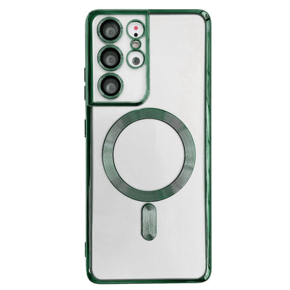 Electroplated Frame MagSafe Magnetic Phone Case, For Samsung Galaxy S22 5G, For Samsung Galaxy S22+ 5G, For Samsung Galaxy S22 Ultra 5G, For Samsung Galaxy S21 Ultra 5G, For Samsung Galaxy S21+ 5G, For Samsung Galaxy S21 5G