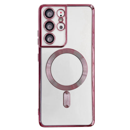 Electroplated Frame MagSafe Magnetic Phone Case, For Samsung Galaxy S22 5G, For Samsung Galaxy S22+ 5G, For Samsung Galaxy S22 Ultra 5G, For Samsung Galaxy S21 Ultra 5G, For Samsung Galaxy S21+ 5G, For Samsung Galaxy S21 5G