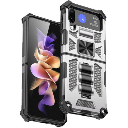 Armor Shockproof TPU + PC Magnetic Protective Phone Case with Holder, For Samsung Galaxy Z Flip4 5G