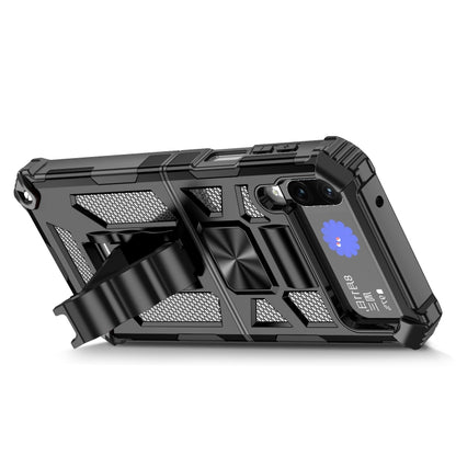 Armor Shockproof TPU + PC Magnetic Protective Phone Case with Holder, For Samsung Galaxy Z Flip4 5G