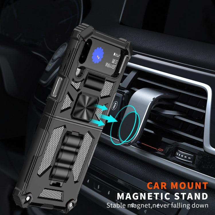 Armor Shockproof TPU + PC Magnetic Protective Phone Case with Holder, For Samsung Galaxy Z Flip4 5G