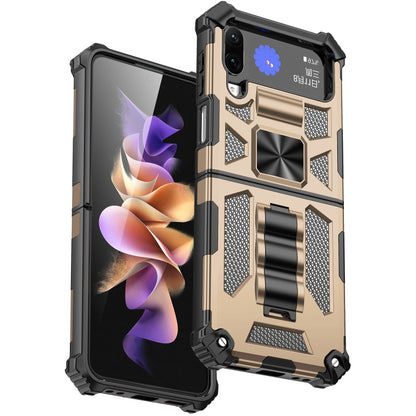 Armor Shockproof TPU + PC Magnetic Protective Phone Case with Holder, For Samsung Galaxy Z Flip4 5G