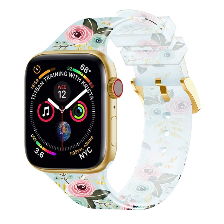 Square Buckle Transparent Watch Band For Apple Watch Series, 7 45mm / 6&SE&5&4 44mm / 3&2&1 42mm, 7 41mm / 6&SE&5&4 40mm / 3&2&1 38mm