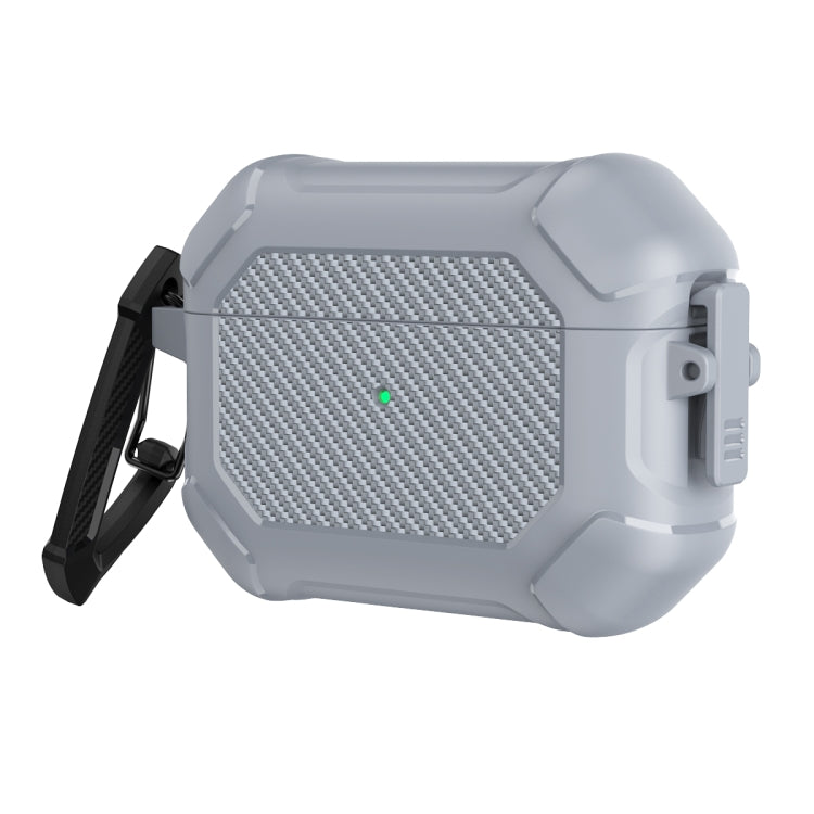 Carbon Brazing Dimension TPU+PC Headphone Protective Cover with Switch Lock & Carabiner, For AirPods Pro
