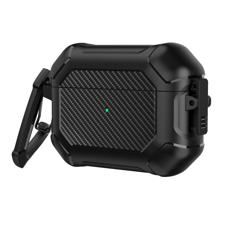 Carbon Brazing Dimension TPU+PC Headphone Protective Cover with Switch Lock & Carabiner, For AirPods Pro