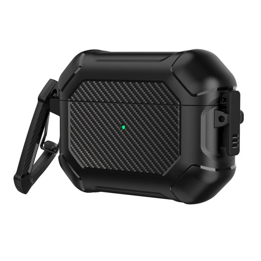 Carbon Brazing Dimension TPU+PC Headphone Protective Cover with Switch Lock & Carabiner, For AirPods Pro