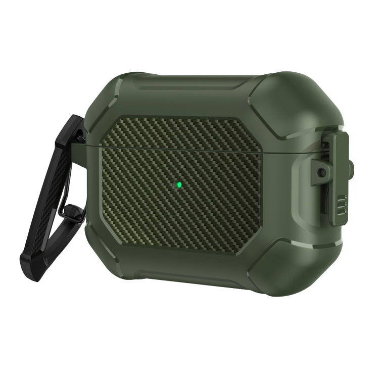 Carbon Brazing Dimension TPU+PC Headphone Protective Cover with Switch Lock & Carabiner, For AirPods Pro