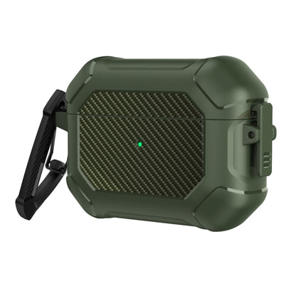 Carbon Brazing Dimension TPU+PC Headphone Protective Cover with Switch Lock & Carabiner, For AirPods Pro
