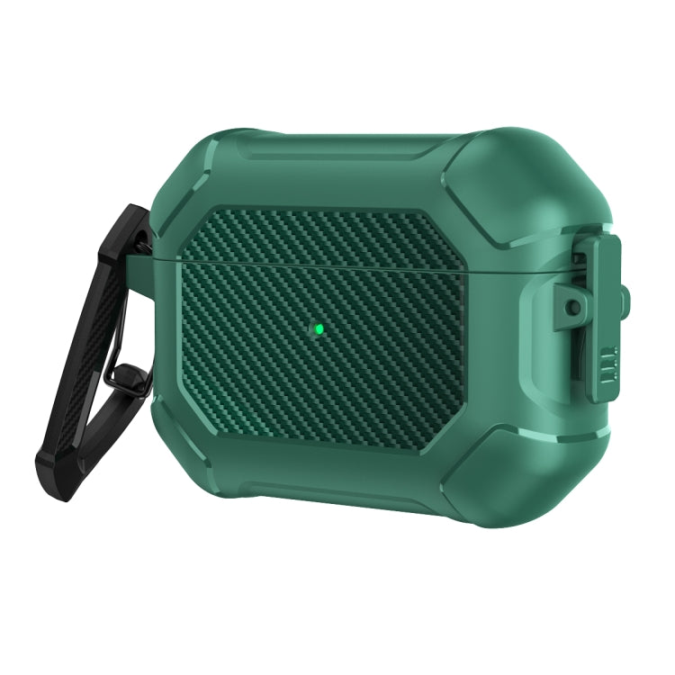 Carbon Brazing Dimension TPU+PC Headphone Protective Cover with Switch Lock & Carabiner, For AirPods Pro