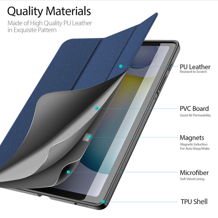 DUX DUCIS Domo Series Horizontal Flip Magnetic PU Leather Case with Three-folding Holder & Pen Slot, For Galaxy Tab A 8.4 (2020), For Galaxy Tab S6 Lite 10.4 inch